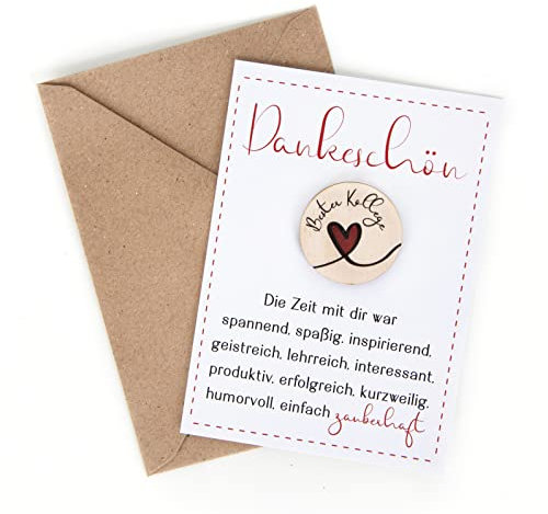 Logbuch-Verlag Abschiedsgeschenk Kollege zum Jobwechsel & Rente Dankeschön Karte mit Kleinigkeit für Lieblingskollegen