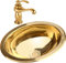 ANSNOW Goldene Ovale Spüle, Küchenspüle, Edelstahlspüle, Unterbau-Küchenspüle, Aufsatzmontage Und Bündige Montage, Badewanne, Einzelbecken/B/33,5 * 27 * 12 cm