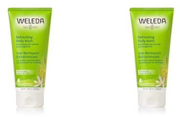 WELEDA - Crème de douche vivifiante au citrus - Nettoie la peau en douceur - Tube 200 ml (Lot de 2)