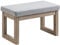 HOMCOM Fußbank Fußhocker Polsterhocker mit Leinenoptik, Sitzhocker mit Holzbeine, Eingangbank für Wohnzimmer, Schlafzimmer, Grau, 68 x 38 x 42 cm