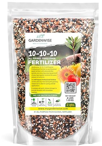 10-10-10 Engrais pour plantes à libération lente – 10, 10, 10, 10, engrais de jardin multi-usages pour arbres fruitiers, arbres à feuilles persistantes, légumes, arbres de vie