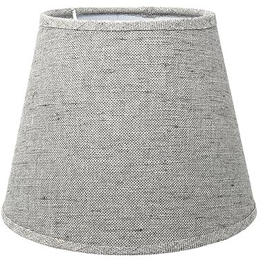 Lampenschirm kegelförmig aus Stoff H 17.5 x Ø 25 cm für Tisch - Stehlampen (hellgrau)