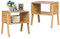 GIANTEX 2er Set Beistelltische Bambus, Nachttisch stapelbar, Couchtisch Nachtkommode Nachtkonsole mit offenem Fach, Nachtschrank Landhausstil Couchtisch Sofatisch 43x29x42 cm