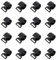 20 Pcs Tent Pole Clips, Plastic C Clamps for Tent Cover Fasteners, Black, Inner diameter 22 mm