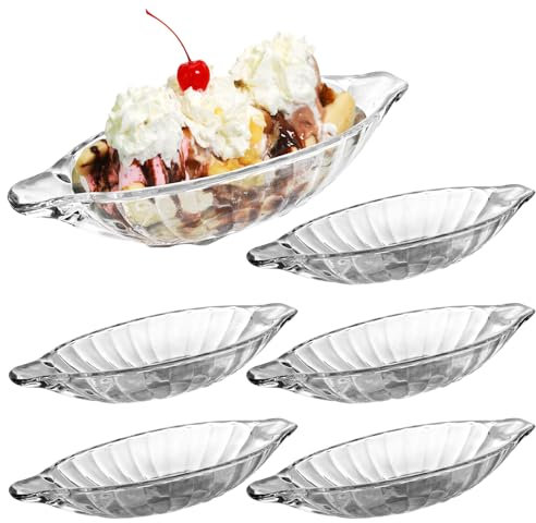 WOPPLXY Lot de 6 bols à glace en forme de banane, 180 ml