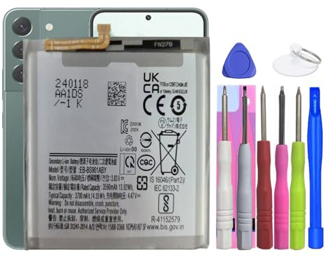 MUKUZI AKKU Compatible with Galaxy S22 SM-S901 Handy Smartphone Telefon (Replacement for EB-BS901ABY)