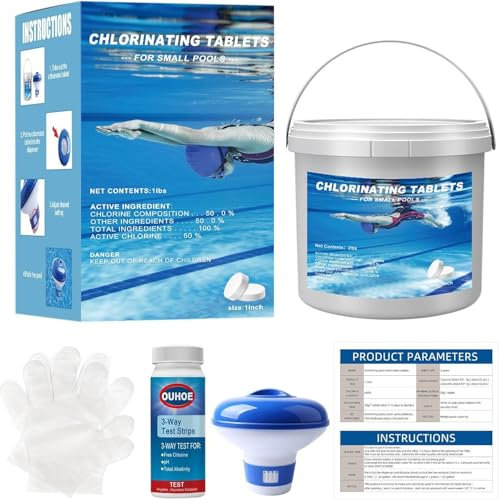 Chlorine Tablets for Swimming Pool, Chlorine Tablets for 1 inch Tub, Suitable for Swimming Pools Spas and Hot Tubs Fountain, Water Park Bathtub, Multifunctional Pools Clean Tablet