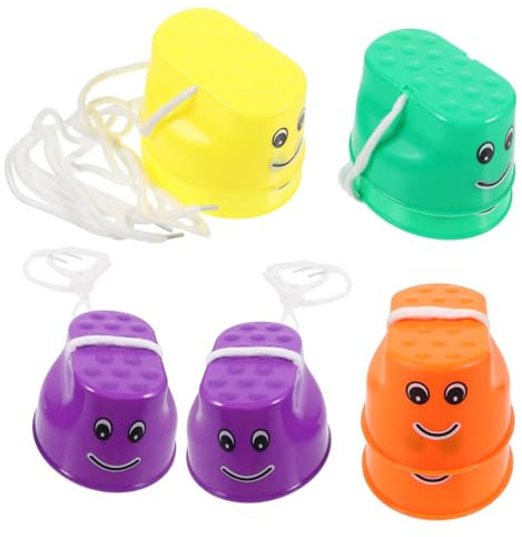 JUMPLAWN 4paare Junge Mädchen Stelzen Spielzeug rutschfeste Eimer-stelzen Für Outdoor Indoor Kreatives Balancetraining Für Junge Mädchen Motorik Gleichgewicht Fördern