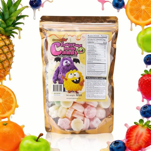 Gummy Glow Wax Candy Bulk 12oz, 5-Flavor Retro Chewy Candies (55-65 Pcs) for Party, Gift, Nostalgic Treats & Old School Candy Lovers (Upgrade Version)