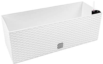 PROSPERPLAST Jardiniere rectangulier 17L blanc 52x20x19cm arrosage automatique