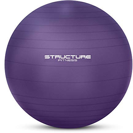 Structure Fitness Anti-Burst Yoga and Exercise Gym Ball with Hand Pump (65cm, Purple)