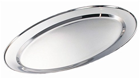 Serving Platter Stainless Steel Oval Dish - Multipurpose Food Tray for Dinner Buffet, Parties and Gatherings