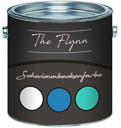 The Flynn 2-K Schwimmbeckenfarbe für GFK/Kunststoff/Polyester mit Härter auserlesene Poolfarbe in Blau Weiß Grün und ALLE RAL Schwimmbad-Beschichtung Teichfarbe (2,5 L, Weiß)