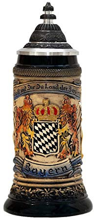 Zöller & Born Bierkrug Zinn Bayernwappen Seidel 0,25 Liter Bierseidel ZO 1661-906