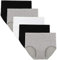 INNERSY High Waist Unterhose für Damen Baumwolle Taillenslip Schwarz Weiß Grau Panties Mehrpack 5 (M, Schwarz/Weiß/Grau)