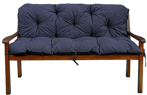 Gartenbankauflage Bankauflage Bankkissen Sitzkissen Polsterauflage V2 (135x60x50, Dunkelblau)