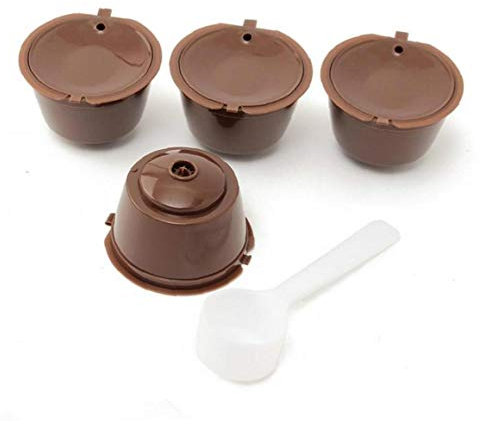 AMOYER 4PCS Dolce Gusto Capsule café Plsatic Capsule café réutilisable Rechargeables 200 Fois Compatible avec Dolce Gusto
