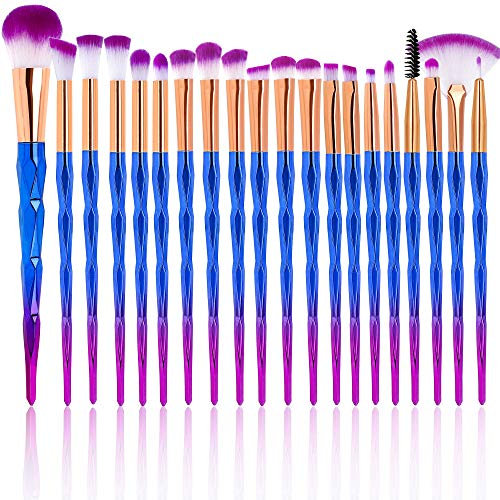 Pinceaux De Maquillage Professionnels, 20 Pcs Complet Soyeux Fibres Synthétiques Souples Maquillage Brush Set Pour Fond De Teint, Blush, Correcteurs Pour Les Yeux