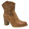 Fashion Moda Stivali Stivaletti Donna Caviglia Anfibi Primaverili Estivi Traforato Biker New Tronchetto Nero Beige Nuovi Estate Tacco Comodi G633 (Camel, Numeric_38)