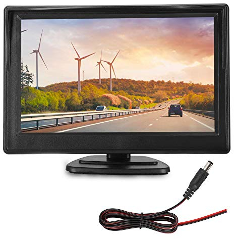 Monitor de Coche, Monitor TFT de 5 Pulgadas de Alta resolución PAL/NTSC de Seguridad del vehículo con Pantalla de estacionamiento de Vista Trasera