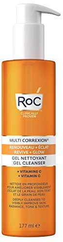 RoC - Multi Correxion Revive + Glow Reinigungsgel - Belebende Gesichtsreinigung - Vitamin C - Verbessert die Ausstrahlung der Haut - 177 ml, Unparfümiert