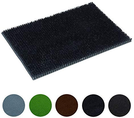 Wetterfeste Fußmatte Garten - Schwarz 40 x 60 cm - Schmutzfangmatte außen - Fussmatte leicht zu reinigen - Türmatte Plastik Borsten 1,4 cm hoch
