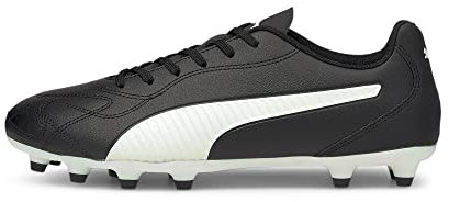 PUMA Men's Monarch II Firm, Artificial Ground Soccer Cleats, Black-White, 11.5, 10.5 UK