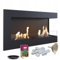 KRATKI Delta 900 Chimenea de Esquina Derecha de bioetanol + guijarros + Embudo + aromaterapia Montaje en Pared o Empotrado l Biocontenedor 0,5 l, TÜV Acero, 48 x 90 cm, Acristalamiento, Negro