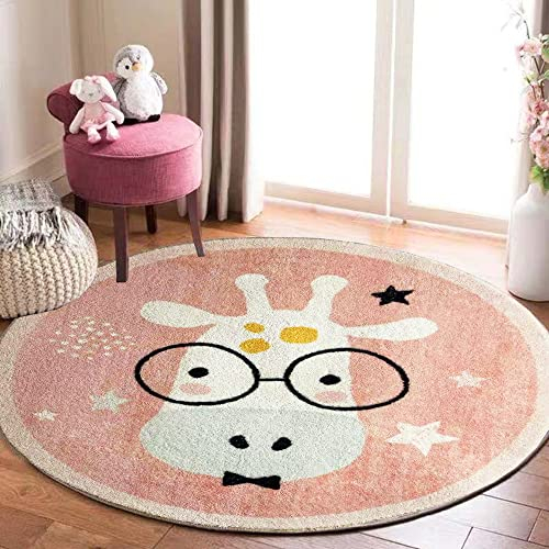 MOSHOINOT Alfombra Infantil Lavable en Lavadora para Bebes para la habitación de los niños Redonda Alfombras de Juegos Alfombras Salon Alfombras Infantiles Redondas Grandes Alfombras Bebe 100 cm