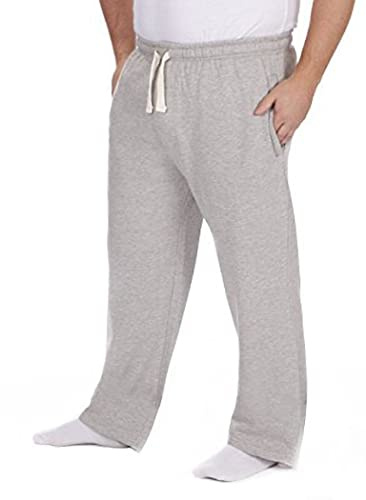 VR2 Denim Men's Big & Tall Elasticated Waist Sweat Pants Straight Leg Open Hem Tracking Bottoms Light Grey 4XL