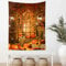 LB Herbstlandschaft Wandteppich Kürbis mit Sonnenblume im Bauernhaus Wandtuch Gelber Ahornbaum im Wald Wandbehang Herbst Tapisserie für Wohnzimmer Schlafzimmer Wohnheim Wanddeko,100x150cm