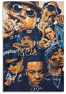 Shenywell Wanddeko Poster Hip Hop Old School Rapper Kunst Wohnzimmer Schlafzimmer Heimtextilien 30x40cm Kein Rahmen