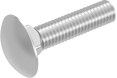 SECCARO Vite a testa tonda piatta con attacco quadrato, filettatura completa, M10 x 45 mm, in acciaio inox V2A VA A2, DIN 603/ISO 8677, 20 pezzi