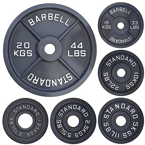 Olympic 2 Cast Iron Weight Plate Disc, Cross Fitness Fit Weights Lifting Deadlifts Strength Training Home Gym Workout, Plate 1.25, 2.5, 5, 10,15, 20, 25Kg Set Pair