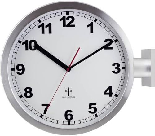 Eurotime ET-51764-47 Funk Wanduhr 40 cm Aluminium