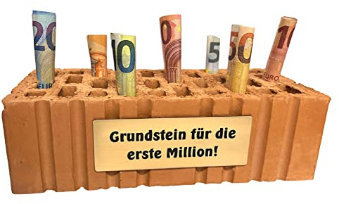 Ziegelstein - Grundstein für die erste Million - Geldgeschenk - Geburtstag - Abschluss - Abitur - Bachelor - Ausbildung