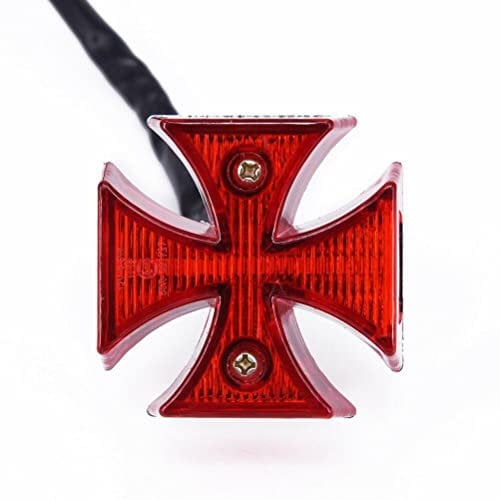 Yctze Cross LED Rear Tail Brake Light, Motorbike Brake Lights ABS DC 12V Universal Motorcycle Bike Cross LED Rear Tail Brake License Plate Light Lamp for Dirt Bike Motorcycle Stop Running Light(Red)