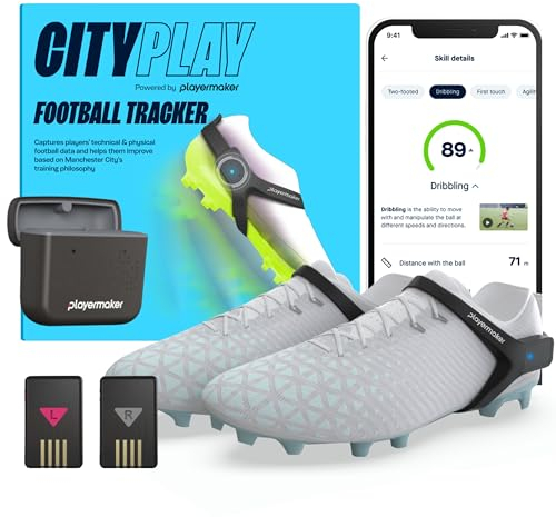 Verbessere Dein Spiel mit dem CITYPLAY Smart Fußball-Tracker, der an deinen Schuhen befestigt Wird. Erfassung von mehr als 25 technischen und physikalischen Messwerten (mehr als jedes andere GPS)
