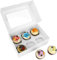 EDATOFLY 20 Pcs White Cupcake Boxes 6 Holes with Window, White Bakery Boxes with Window Cake Boxes with 24 Stickers Cupcake Boxes for Home Baking, Pastries, Cookies, Muffin (24x16.5x7.5cm)