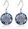 Evil Eye Ohrringe 925 Sterling Silber 14mm Österreichischer Kristall Evil Eye Ohrhänger Kristall Evil Eye Schmuckset