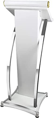 DACUDA Podium, Präsentationspult, Ständer, Stehpult, Rednerpult, Rednerpult, Rednerpult, Edelstahl, Rednerpult, Rednerpult, robust (weiß, 49 x 49 x 117 cm)