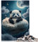 Puzzles für Kinder, die einen Panda träumen, 1000-teiliges Holzpuzzle, geeignet für Erwachsene und Jugendliche ab 12 Jahren. Anspruchsvolle Spielpuzzles, Größe: 50x75 cm