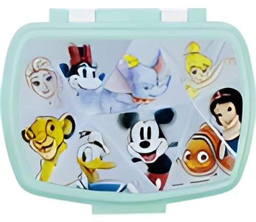Mevsim Store Disney Funny Offiziell lizenziert Lunchbox - 17x14x5,5 cm - Brotdose - Lunchbox aus Kunststoff mit Clip-Verschlüssen, Vesperdose für Kindergarten
