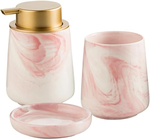 Juego de baño de mármol de cerámica de cuatro piezas, accesorios de baño: portacepillos de dientes, vaso para cepillo de dientes, jabonera, dispensador de jabón de espuma, juego de 3 piezas/4 piezas
