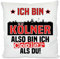 Herzbotschaft Kissen mit lustigem Spruch | Ich Bin Kölner Also Bin ich Cooler als du! | Fußball Deko-Kissen für Köln Fan | Skyline deiner Stadt | 40cm x 40cm optional mit Wunschtext auf der Rückseite