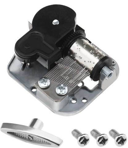 SG Store 1 X Spieluhr Aufzugsmechanismus, Musikwerk-Teile Zubehör, Schlüsselschrauben, Schwarzer Zinklegierungs Aufzugsmechanismus, Schwanensee, 51 Mm X 44 Mm