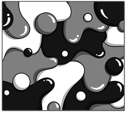 KRAKEN KEYBOARDS XL Glass Mouse Pad - DRIP Edition Black & White Glass Gaming Mouse Pad - Professional Artisan Mouse Mat Provides Improved Precision and Speed - Extra Large 18 x 16 (Stealth)