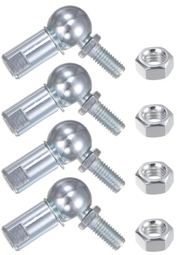 sourcing map 4pcs CS13 M8 Angle Ball Joint, M8x1.25 Right Hand Thread, A3-Steel Self-lubricating Ball Socket End Fitting
