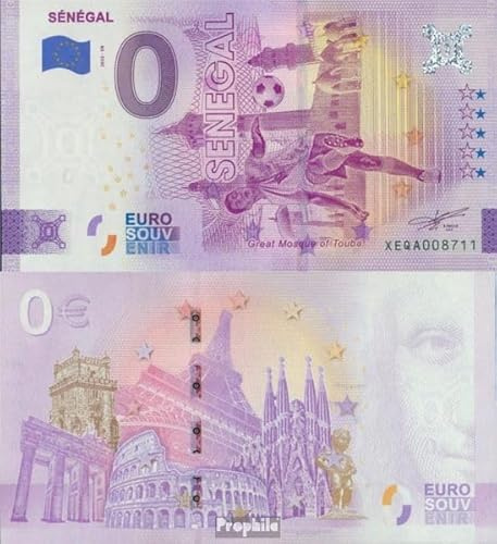 Prophila Collection Geldschein Senegal 0 Euro Souvenirschein Senegal bankfrisch 2022 Fußball-WM 2022 in Katar (Banknoten für Sammler) Fußball