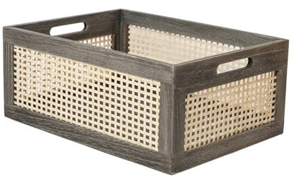 GYASVWU Mit hand gestrichelte spindkästen mit holzrahmen und verarbeitet schmückkisten im ländlichen bauernhaus die organisator der arbeitsfläche im familienbüro (Braun, Tuba)